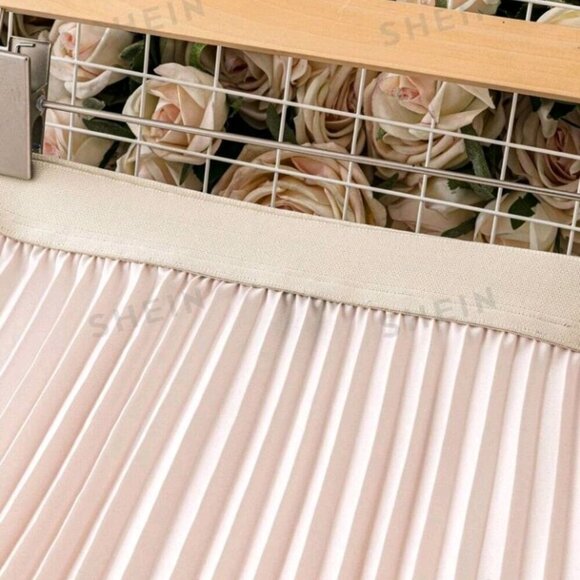 Color Block Pleated Skirt - Picture 3 of 6